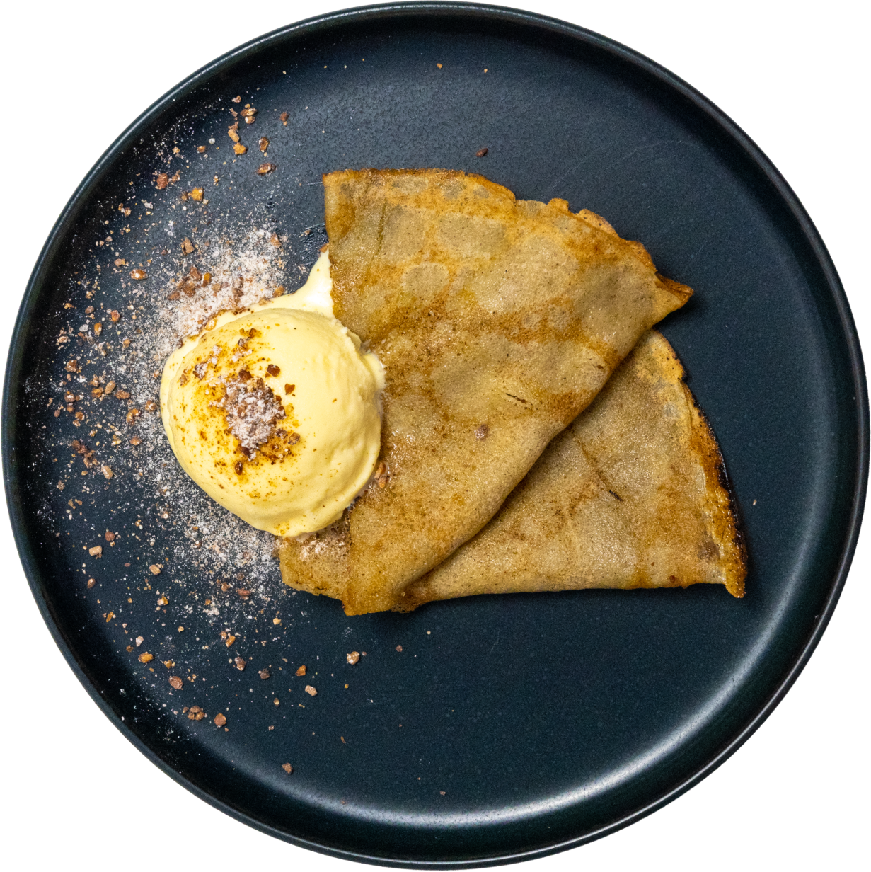 福井のそばガレットバニラアイス添え